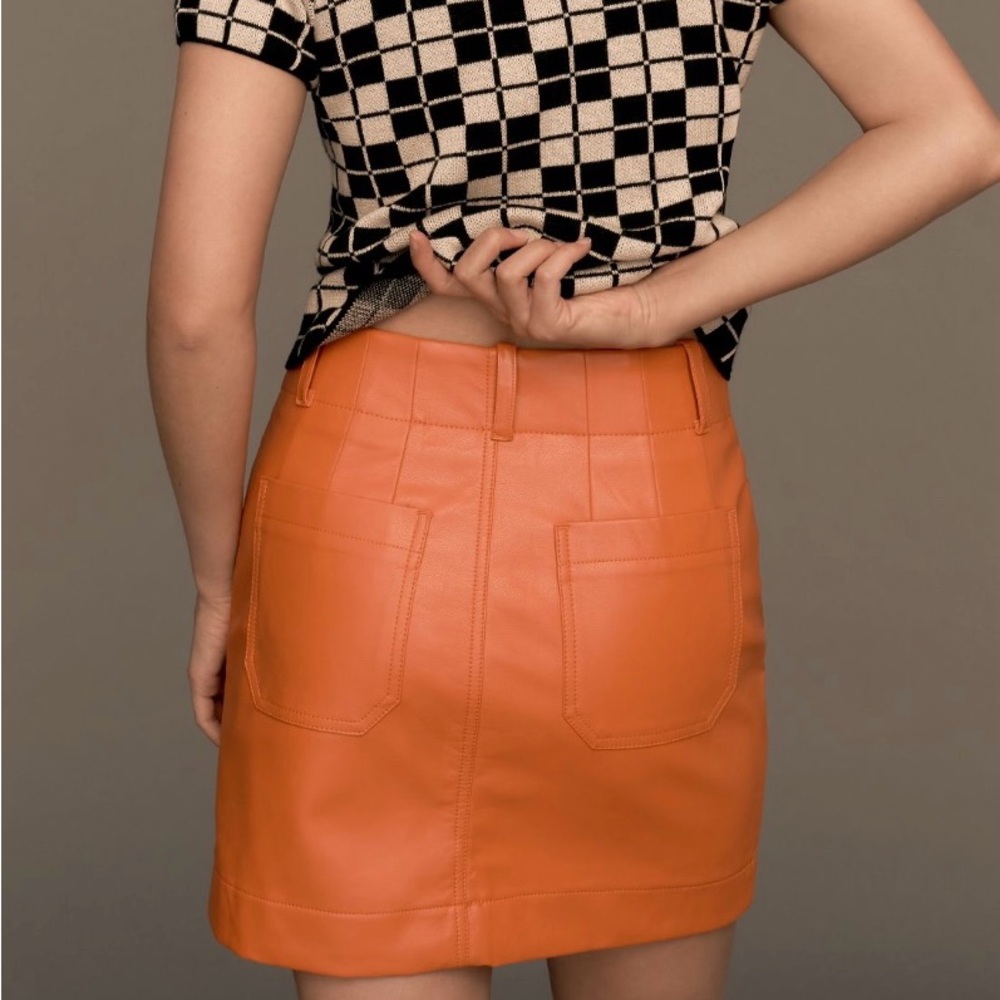 Anthropologie Maeve The Colette Faux Leather Mini Skirt - Picture 3 of 10